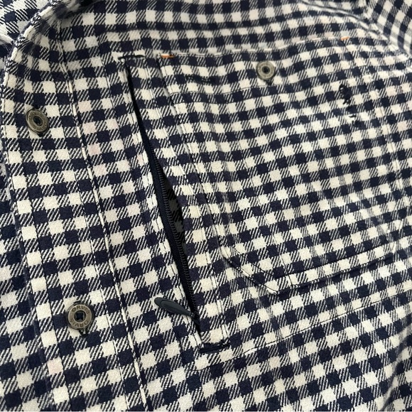 Orvis Navy/White Ghingham Check Flannel Shirt, Sz L - Picture 12 of 15